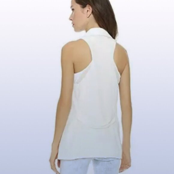 RAG & BONE White Ines Blazerstyle Racerback Vest xs - Picture 3 of 9